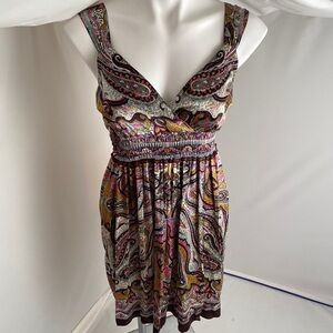 Classique multicolor nylon crossover v neckline tunic top or dress